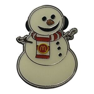 McDonald's Restaurants Holiday Snowman Fast Food Employee Crew Promo Pin 2011